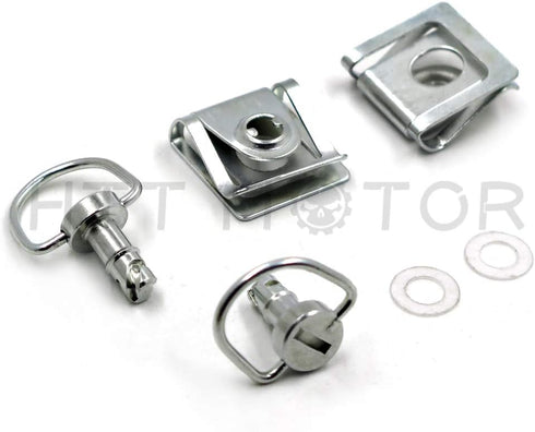HTTMT MT278-CD 15mm Chrome Quick Release Fasteners Fairing Bolts Studs Quarter Turn + Clips...