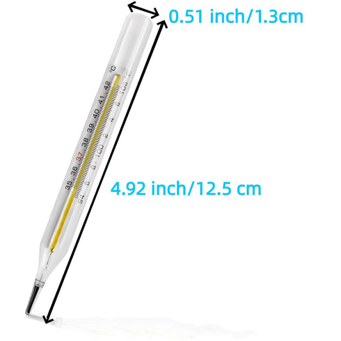 ?&? Clinical Glass Thermometer for Underarm 2PCS - Classic Non Digital Thermometer for Adults - Medical Fever Thermometer - Accurate Easy Reading ...
