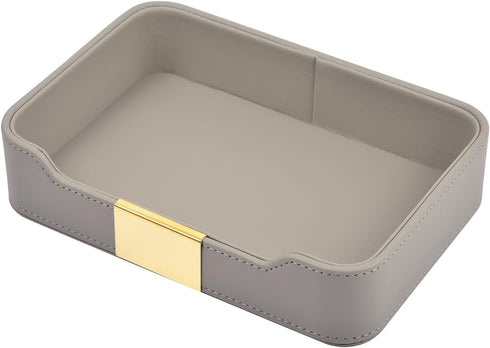 Leather Jewelry Tray Desktop Storage,Luxury Perfume Tray Nightstand Organizer Entryway Decorative Tray,for Jewelry Watch Cosmetics Keys Phone Wall...