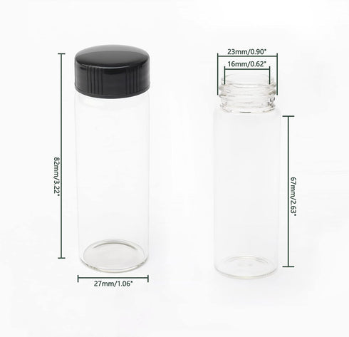 12 Pack Glass Vials 30ml Vials with Screw Caps Borosilicate Glass Bottle Lab Vial...