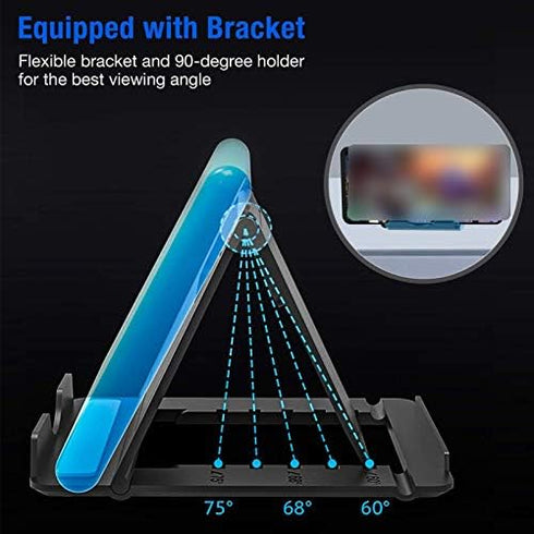 Mobile Gaming Keyboard Mouse Adapter Converter for PUBG, for Android and for iOS Mobile Phones, Support Bluetooth, with Adjustable Stand(Black)...