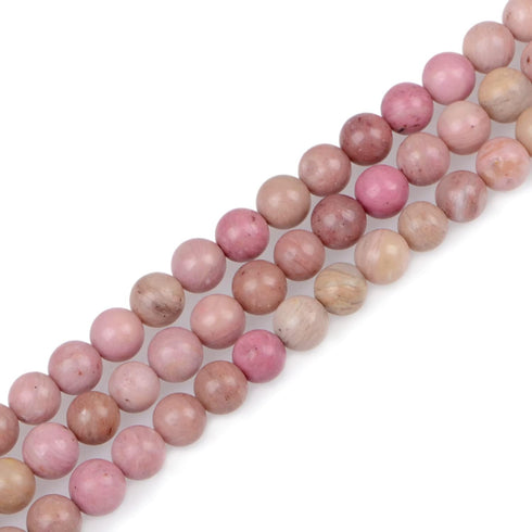 Bymitel 210pcs Natural Crystal Beads Stone Gemstone Round Energy Healing Loose Beads with Stretch Cord for Jewelry Making Bracelets Anklets (Rhodo...