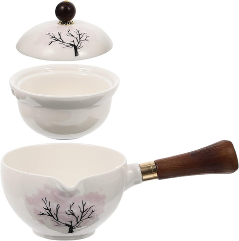 UPKOCH Tea Set Japanese Tea Set Teapot with Infuser Teapot Blooming and Loose Leaf Tea Maker with Wooden Handle Asian Kitchen Tea Kettle Style 1 T...