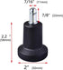 AAGUT High Profile Bell Glides Replacement for Office Chair, 7/16" x 7/8", Fixed Stationary Caster Wheel Glide, Matte Black Finish,Office Chair Wh...