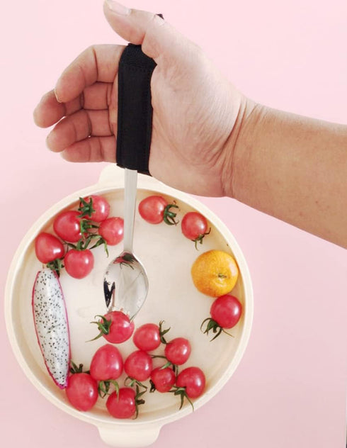 Adaptive Utensil Holder Arthritis Eating Aids Universal Cuff Fork Spoon Fixer Strap Hand Grip Assistive Holder for Parkinson Stroke Arthritis Trem...