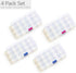 Opret 15 Grids Bead Organizer(4 Pack), Earring Organizer Box, SMALL Plastic Clear Organizing Containers with Adjustable Dividers for Crafts Jewelr...