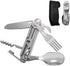 Outdoor Camping Utensil Set, Multi Tools 6 in 1 Stainless Steel Camping Spoon Fork Knife Combo, Vonhen Portable Travel Cutlery Set, Detachable Hik...