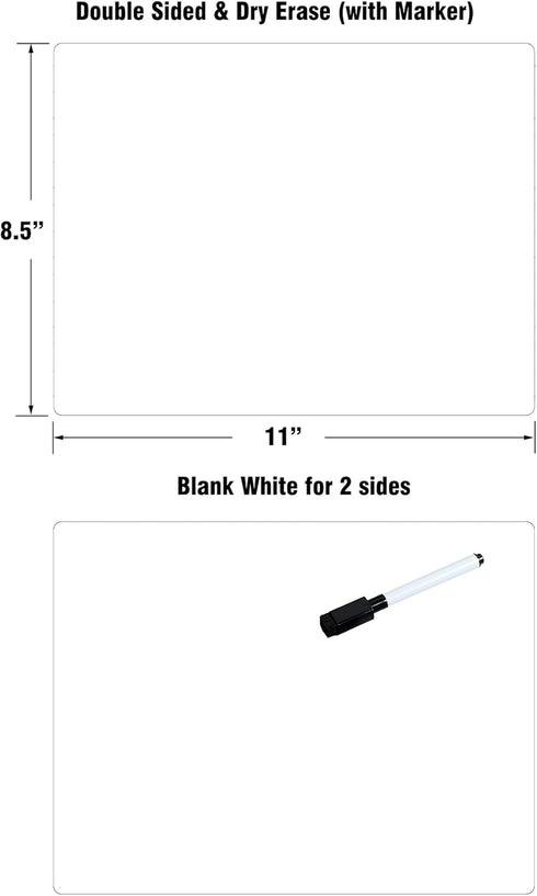 Dry Erase White Board for Student: 2-Pack Personal Whiteboard Lapboard for Kids, White Lapboard for Individual and School Supply...
