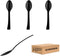 Disposable Plastic Spoons, 9 Inch, 20 Count, Heat Resistant, Heavy Duty Bulk Serving Utensils Set, Food Safe Material, BPA Free, Black...