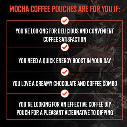 1 Can, BaccOff Premium Flavored Mocha Coffee Pouches with 50 MG of Caffeine Per Serving, No Tobacco Dip, No Nicotine Smokeless Alternative Snuff...