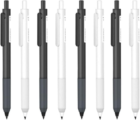 8 Pcs Eternal Pencil, Art Sketch Pencils, No Ink Writing Pen, Unlimited Writing Pencil, Long Lasting Magic Pencils for Writing Drawing (4pcs White...