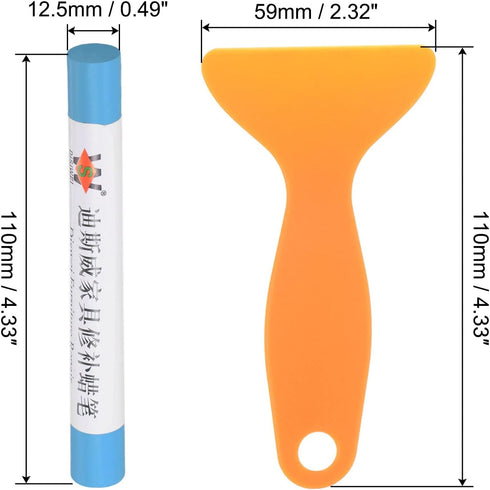 Wax Filler Stick, 3pcs Wooden Repair Wood Wax Fill Sticks with Spatula Crayon Markers Furniture Touch Up Kit for Remover Scratches Scuffs on Furni...