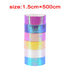 6 Rolls Rhythmic Gymnastics Decoration Holographic Prismatic Glitter Tape Hoops Sticker Color Waterproof Tape Sticker, Each 5M...