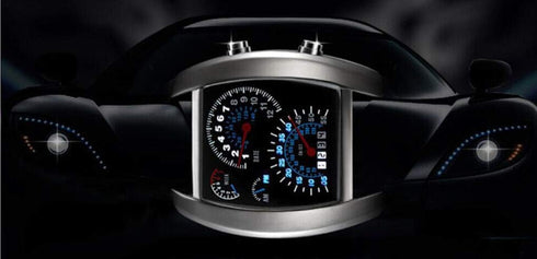 FANMIS Men's Digital Fashion Cobra LED Watches Silicone Iron Triangle Dial Sports Wrist Watch...