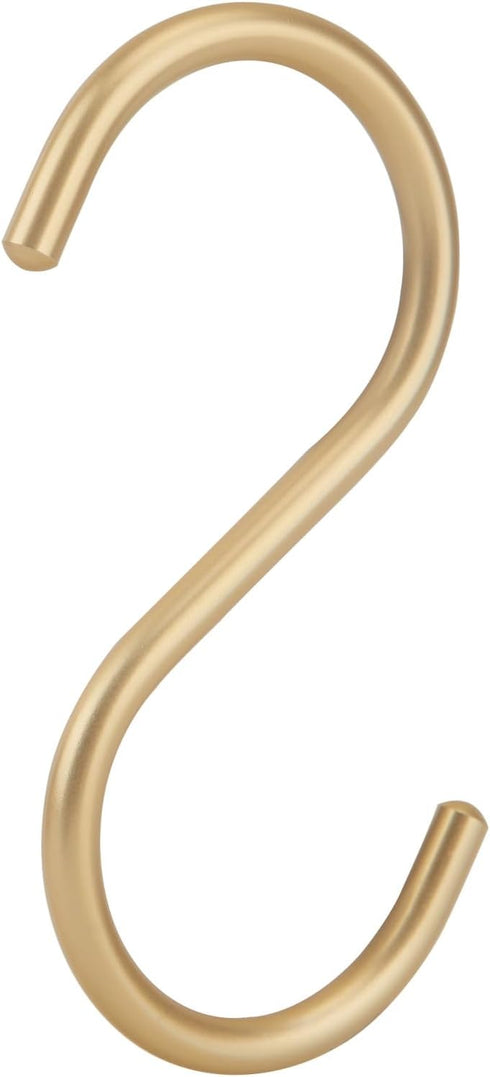 20Pcs Gold S Hooks,Aluminum Alloy S Shaped Universal Hooks,Heavy Duty S Hanger Hooks,Utility S Hooks for Bathroom,Cloakroom,Kitchen Pots Pans Cups...