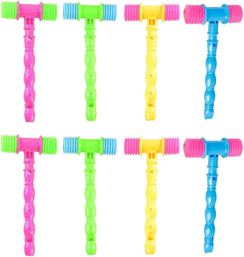 NUOBESTY 8pcs Hammer Pounding Toys, Plastic Squeaky Hammer Toy Musical Pounding Toy Beating Gavel Mallet Toys Educational Toys Random Color...