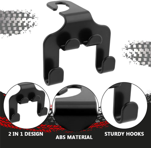 8Pcs 2 in 1 Car Rear Seat Hook and Coaster Combination,Car Coasters,Hook Bracket Stronger Load Bearing Capacity Hexagon Embossed Design Coaster No...