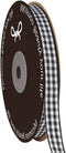 Buffalo Check Ribbon Black and White Gingham Ribbon 25 Yards for Crafts (3/8", Black)...