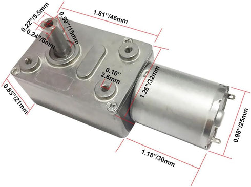 12V 30rpm DC Worm Gear Motor 6kg.cm Mini Turbine Worm Reducer Electric Machine Self-Locking DC Motor for Toys (JGY-370 12V 30rpm)...