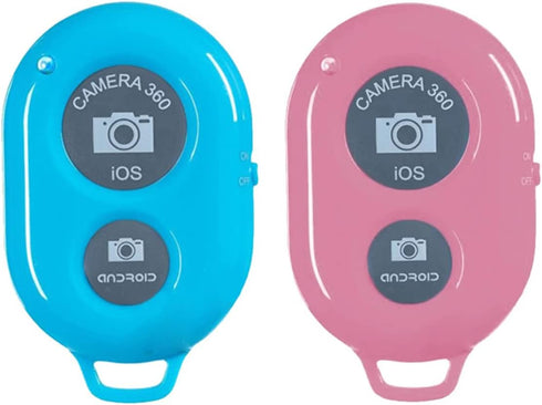Wireless Camera Shutter Remote Control for Smart Phones- Compatible with iOS/Android (1 Pink?1 Blue)...