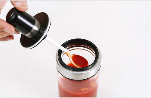 TENTA KITCHEN 3 High Borosilicate Glass Spice Jars Seasonning Box Jar Condiment Jar, Combination Spoon and Lid Design, Premium Commercial Grade, E...