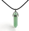 Bullet Shape Gemstone Choker Necklace Hexagonal Pointed Reiki Chakra Pendant Leather Necklace Bohemian Jewelry for Women...