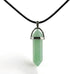 Bullet Shape Gemstone Choker Necklace Hexagonal Pointed Reiki Chakra Pendant Leather Necklace Bohemian Jewelry for Women...