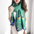 Fashion Women Silk Scarf Long Large Peacock Feather Print Wrap Shawl Scarves Headscarf...