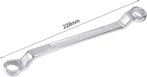 uxcell 14mm x 17mm Metric 12 Point Offset Double Box End Wrench Chrome Plated, Cr-V Steel...