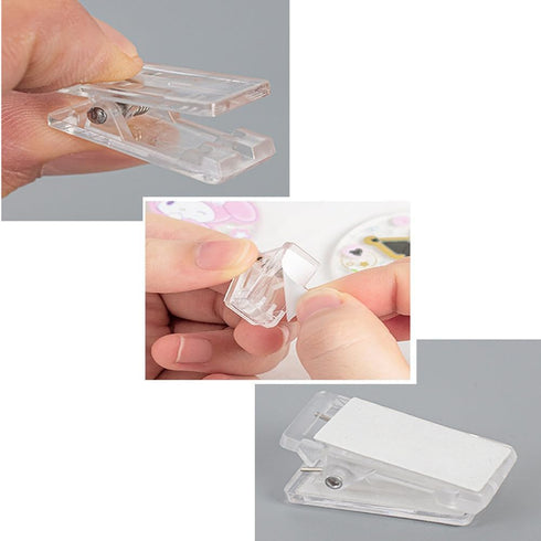 JAMMY 30 PCS Self Adhesive Clips Wall Tapestry Clips Sticky Clips Plastic Photo Clips Small Hanging Spring Clips for Poster Photo Wall Teacher Stu...