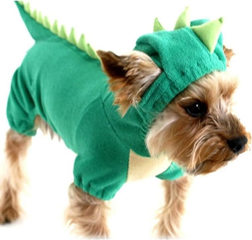 MEATCARE Dog Dinosaur Pattern Clothing Green Pet Clothing Suitable for Small and Medium Sized (Large)...