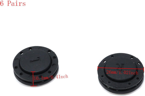 12PCS Magnetic Clothes Buttons Black Hidden Coat Button Nylon Windbreaker Buckle for Cloak Overcoat Sleepwear (26mm/1.02Inch)...