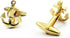 Sailing Boat Yacht Anchor Shirt Gold Tie Clip and Cufflinks Set...