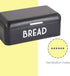 Home Basics Bread Box For Kitchen Countertop, Metal, (Black), Vented With Hinge Top | Large Bread Box | Keeps Loaves, Bagels, Croissants Fresh...