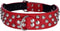 Studded Dog Collar, 2" Leather Spiked Dog Collar for Medium Large Dogs Pit Bull Mastiff Bully Boxer (M:17-20 inch, Red-2)...