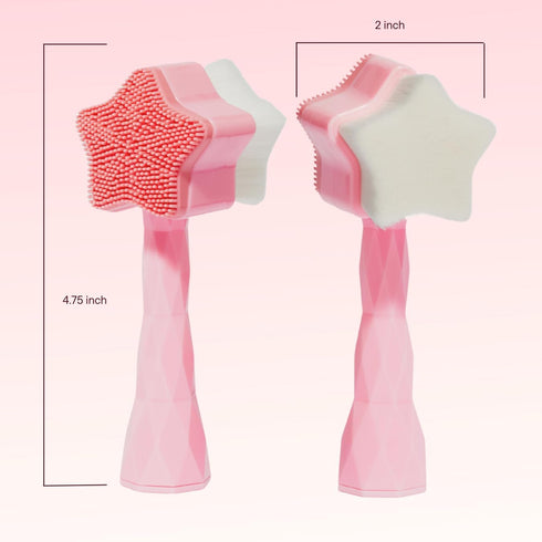 All Star Face Brush -Manual Facial Cleansing Brush, 2-in-1 Skin Care face Brush, Silicone Facial Scrubber Manual Dual Face Wash Brush for Deep Por...