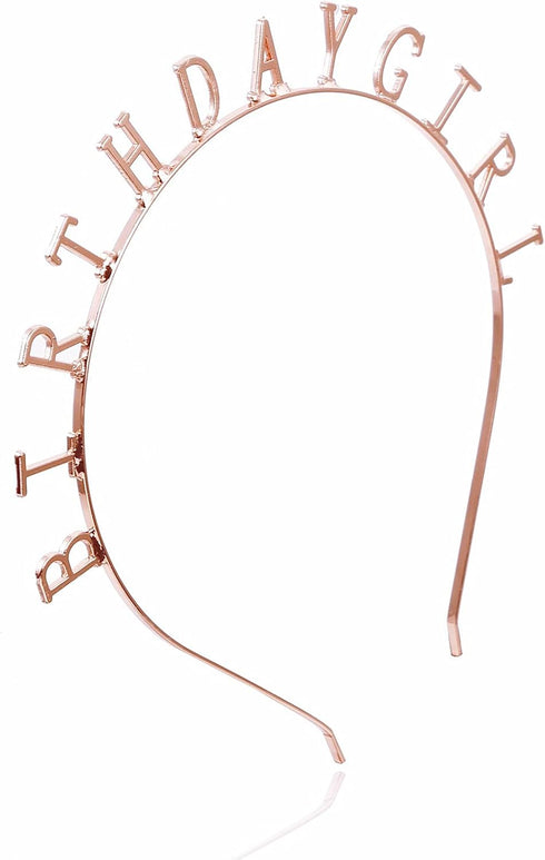 Birthday Girl Tiara Headband Headpiece Girls Party Hair Accessories, 0.6" 0.3" Letters (Gold Birthday Girl)...