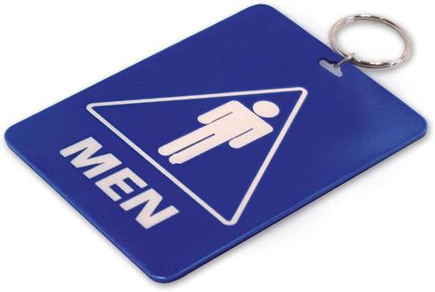 Lucky Line - Men's Restroom Pass Key Tag, Plastic with Split Key Ring Keychain Identifier for Restaurant, Office, Gas Station, 1 Per Pack (53101) ...