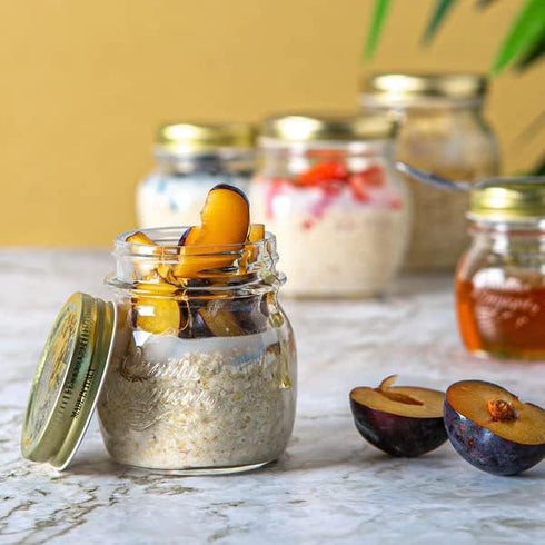 Bormioli Rocco Quattro Stagioni set of 4 Clear Airtight Mason Jars, 8.5 Oz. Made from BPA Free Durable Glass, Made In Italy....