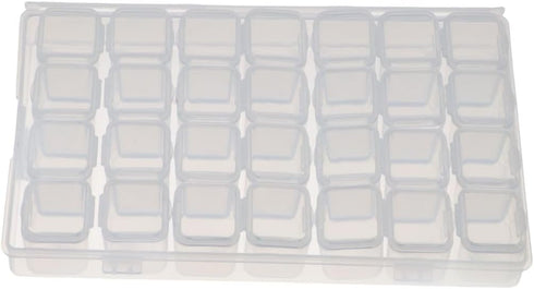 2pcs Nail Art Storage Box, 28 Grids Clear Plastic Jewelry Box Organizer, Bead Storage Containers Diamond Painting Accessories DIY Nail Art Craft...