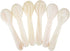 DUEBEL Set of 6 White Mother of Pearl MOP Caviar Spoons for Caviar, Egg, Icecream, Coffee Serving (White, 11x2.5cm)...