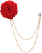 Fashion Bridegroom Wedding Brooches Cloth Art Hand-Made Rose Flower Brooch Lapel Pin Badge Tassel Chain Men's Suit Accessories...