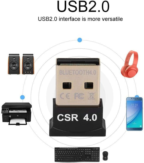 ASHATA CSR4.0 Mini USB Bluetooth Adapter Wiress Dongles Receiver Wiress Bluetooth Adapter for Windows Mouse Keyboard Headset...