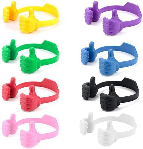 8 Pack Thumbs up Cell Phone Holder, Adjustable Silicone Tablet Stand, Multi Colors Portable Desktop OK Stands Compatible for Smart Phones iPhone i...