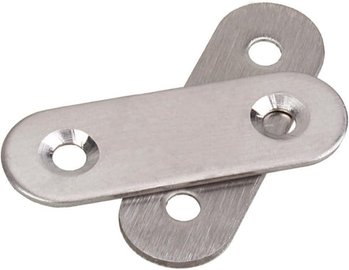 BQLZR Stainless Steel 2 Holes Flat Corner Brace Plate Connector 47x15.5x5mm Pack of 10...