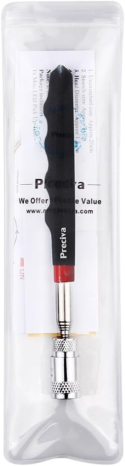 Magnetic Telescoping Pick Up Tool, Preciva Magnetic Picking Tool with LED Flashlight Retriever Wand 19.5 to 68 CM Telescopic Magnet Stick(ONE PACK...