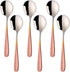 Buyer Star Bouillon Spoon Sets, 7-Inch Round Soup Spoons, Stainless Steel Finished Table Dinner Spoons (Gradient Rose Gold)...