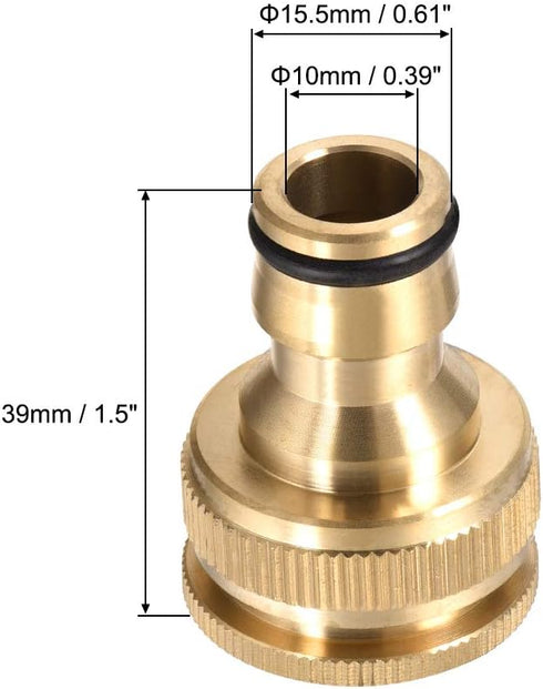 uxcell Brass Faucet Tap Quick Connector G1/2 G3/4 Female Thread Hose Pipe Socket Adapter Fitting for Garden Irrigation System...