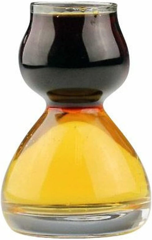 Double Bubble Layered Shot Glass – Chaser Shot Glass Jigger for Smooth Tasty Shots – Fun Unique Split Shot Glasses Barware (1.25oz Top & 2.25oz Bo...