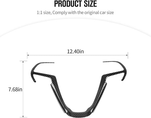 JeCar Steering Wheel Trim Cover Interior Decoration Trim Kit for 2014-2020 Jeep Grand Cherokee & Jeep Cherokee, Carbon Fiber Texture...